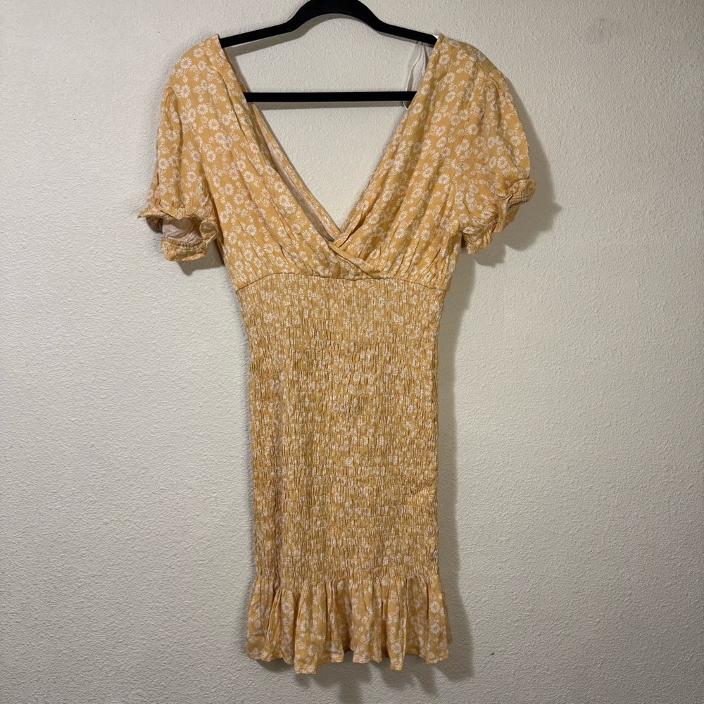 Lumiere Urban Outfitters Dainty Sunlit Floral Dress Smocked